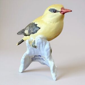 Vintage 1970s Goebel Bird Figurine Golden Oriole Yellow Hand Painted Porcelain